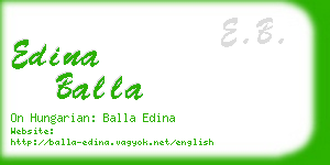 edina balla business card